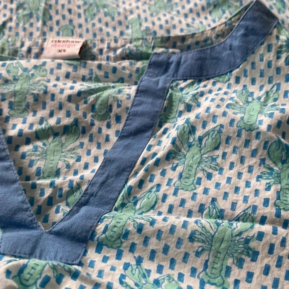 RIKSHAW DESIGN BOUTIQUE WOMENS COTTON BEACH COVER UP GREEN BLUE SUMMER SIZE XS - Picture 5 of 6